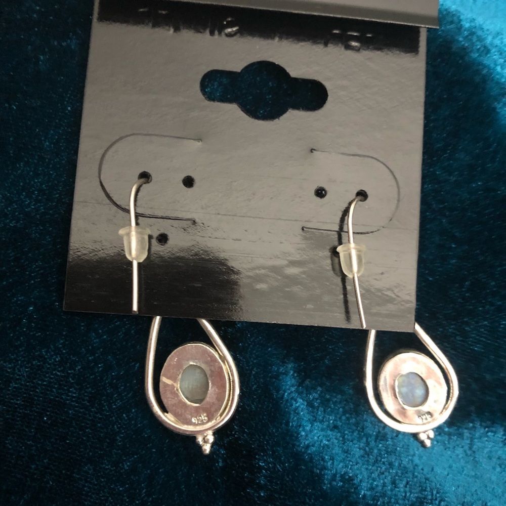 Moonstone & Sterling Silver French Hook Earrings NWT - Picture 4 of 8